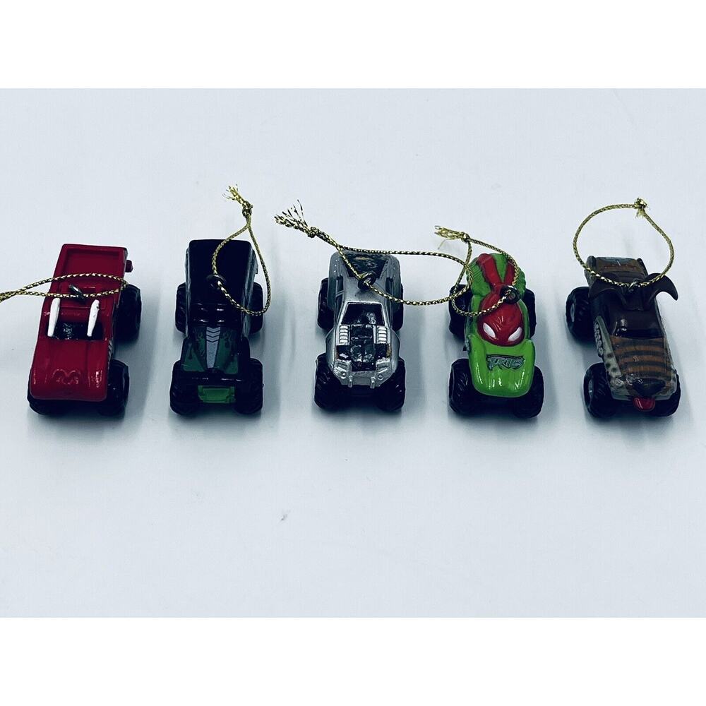 Monster Jam Truck Christmas Ornaments Lot Of 5 -  Grave Digger, Monster Mutt